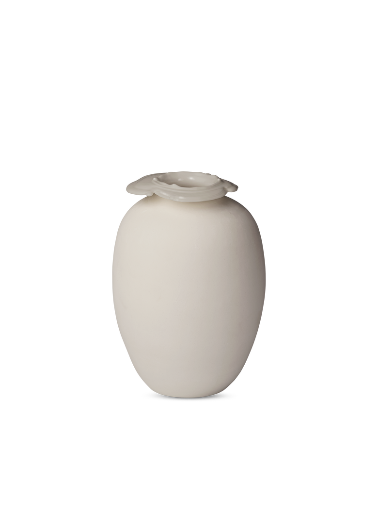 Brim vase H18 Beige