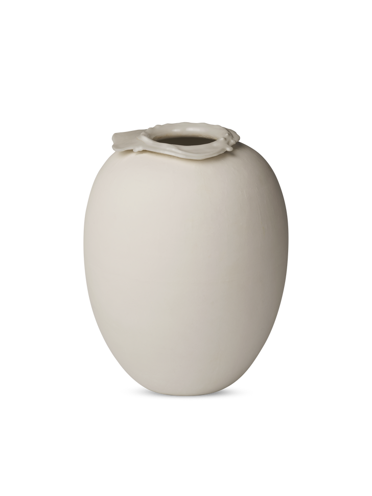 Brim vase H28 Beige