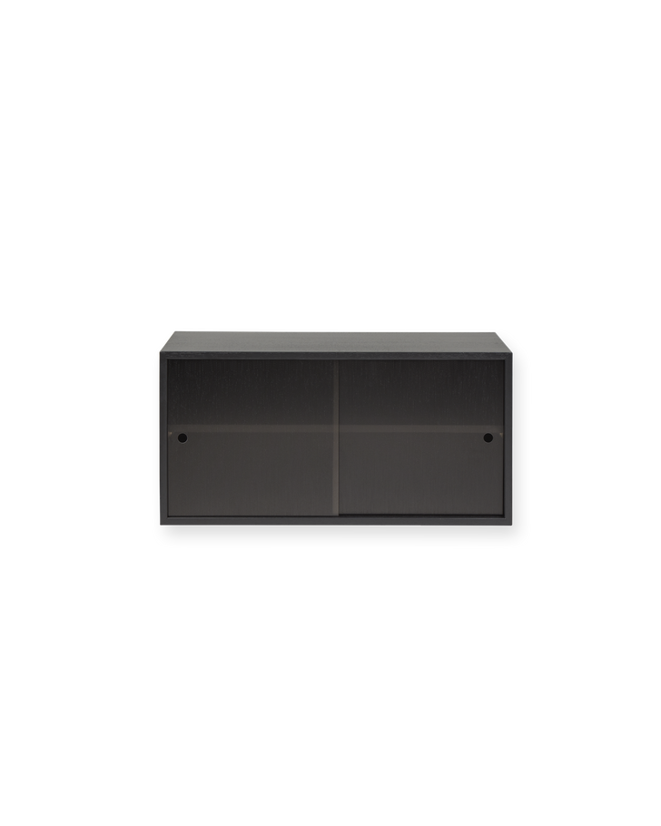 Hifive glass cabinet 75xH37 black oak wall