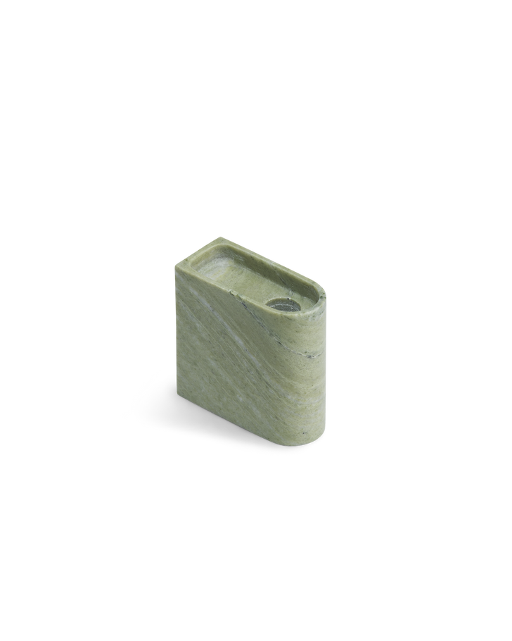 Monolith candle holder low green