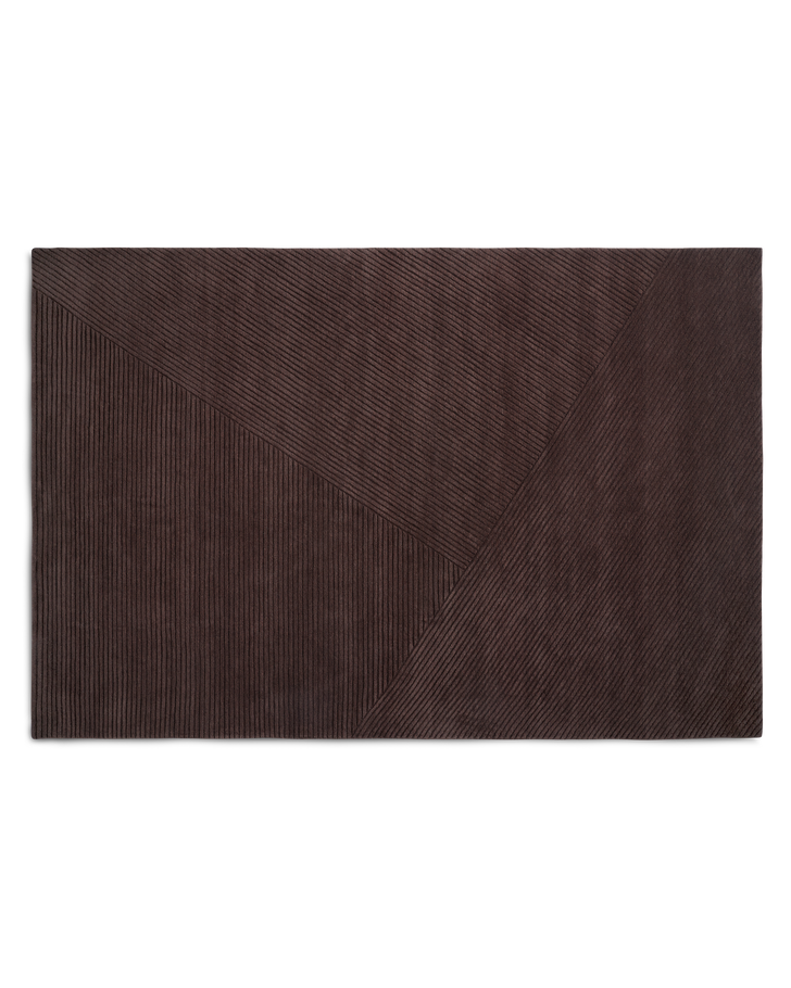Row rug large dark brown
