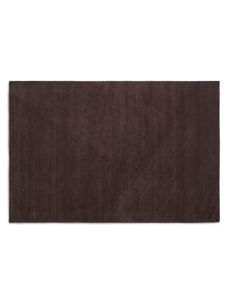 Row rug large dark brown