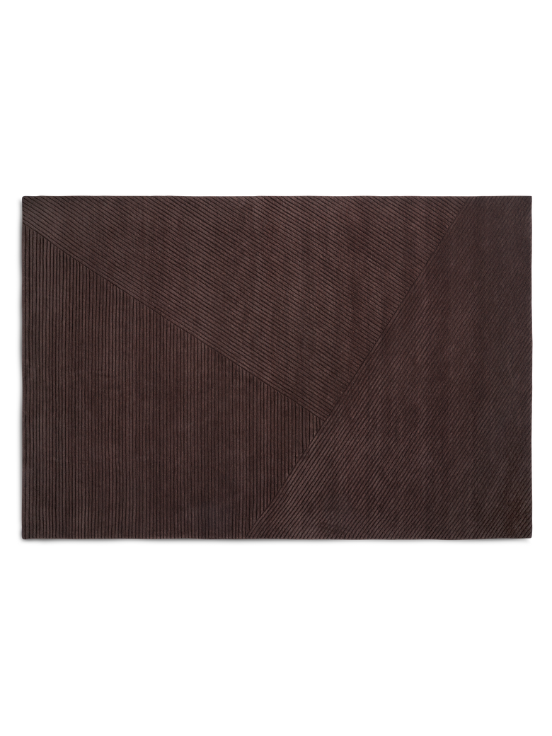 Row rug large dark brown