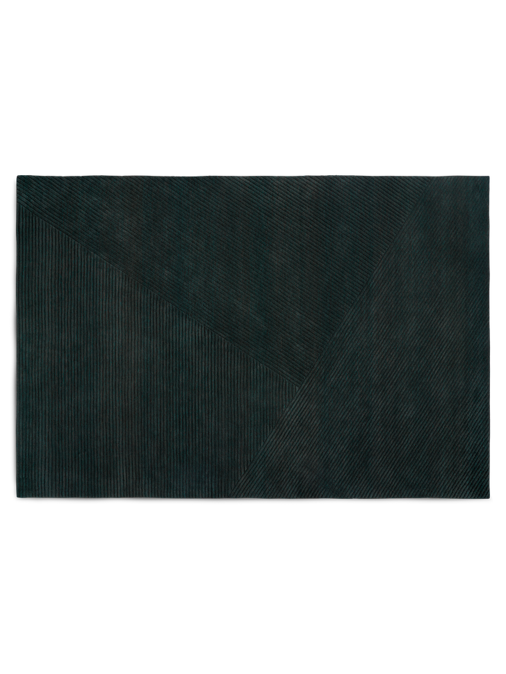 Row rug large dark green