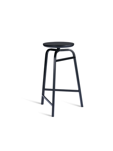 Treble Barstool H65 Black-black wood-seat