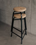 Treble bar-stool black light-oak leather stack Ph Einar Aslaksen