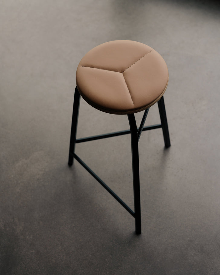 Treble bar-stool black light-oak leather top Ph Einar Aslaksen